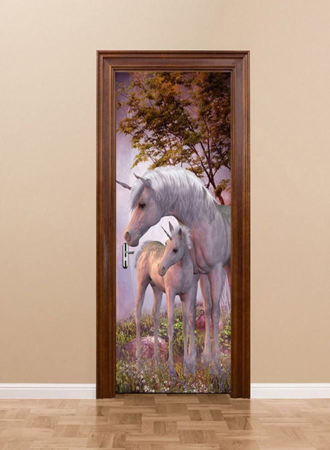 3D Horse Printed Wall Art Poster White/Green 77x200centimeter - Image 3