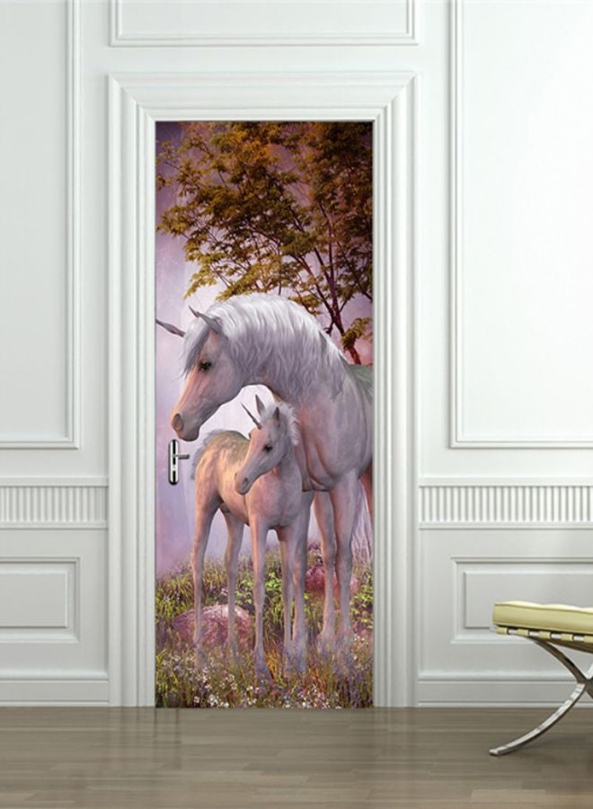 3D Horse Printed Wall Art Poster White/Green 77x200centimeter - Image 2