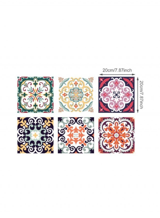 6-Piece Waterproof Decorative Wall Tile Sticker Set Multicolour 20x20cm  - Image 2