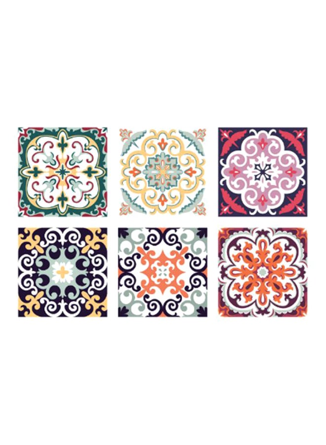 6-Piece Waterproof Decorative Wall Tile Sticker Set Multicolour 20x20cm  - Image 1