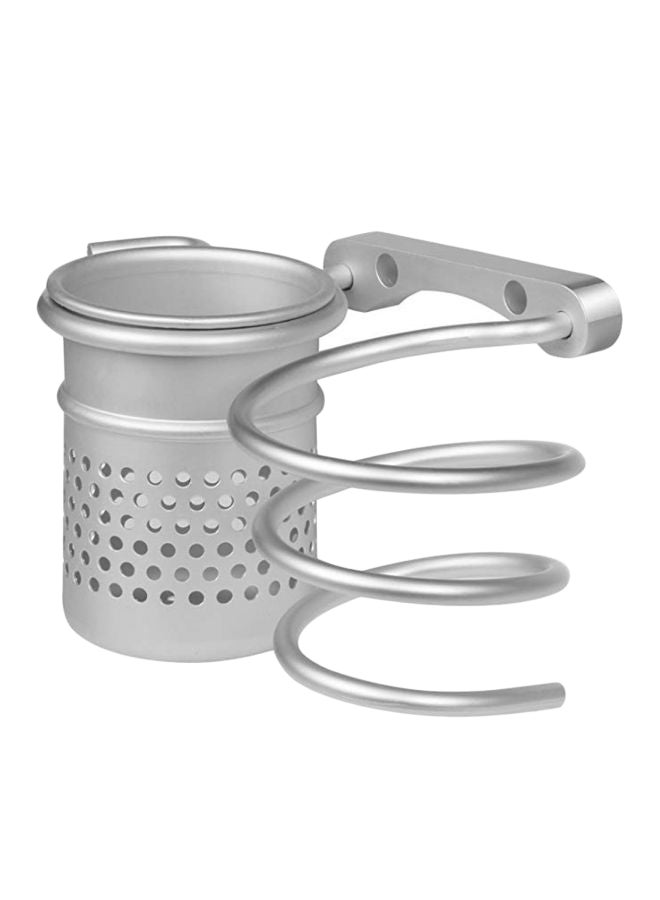 Wall Mounted Hair Dryer Holder Silver 5.2x4.7x8.5inch - Image 1