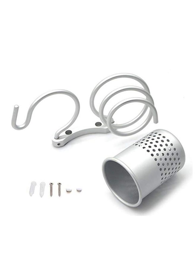 Wall Mounted Hair Dryer Holder Silver 5.2x4.7x8.5inch - Image 3