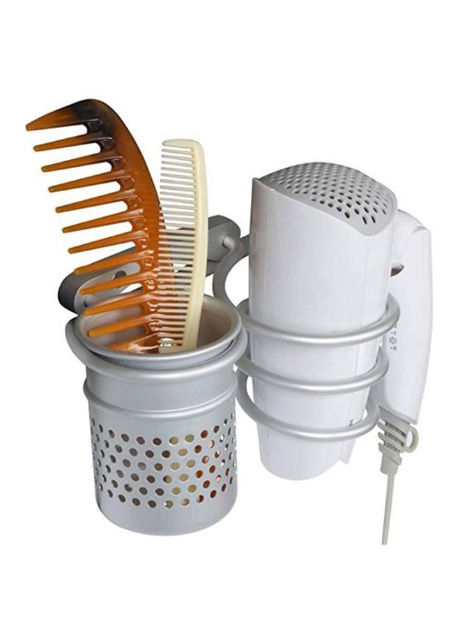 Wall Mounted Hair Dryer Holder Silver 5.2x4.7x8.5inch - Image 2