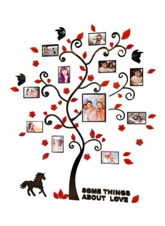 Family Tree Printed Wall Sticker Brown/Red/Beige 82.4x10centimeter