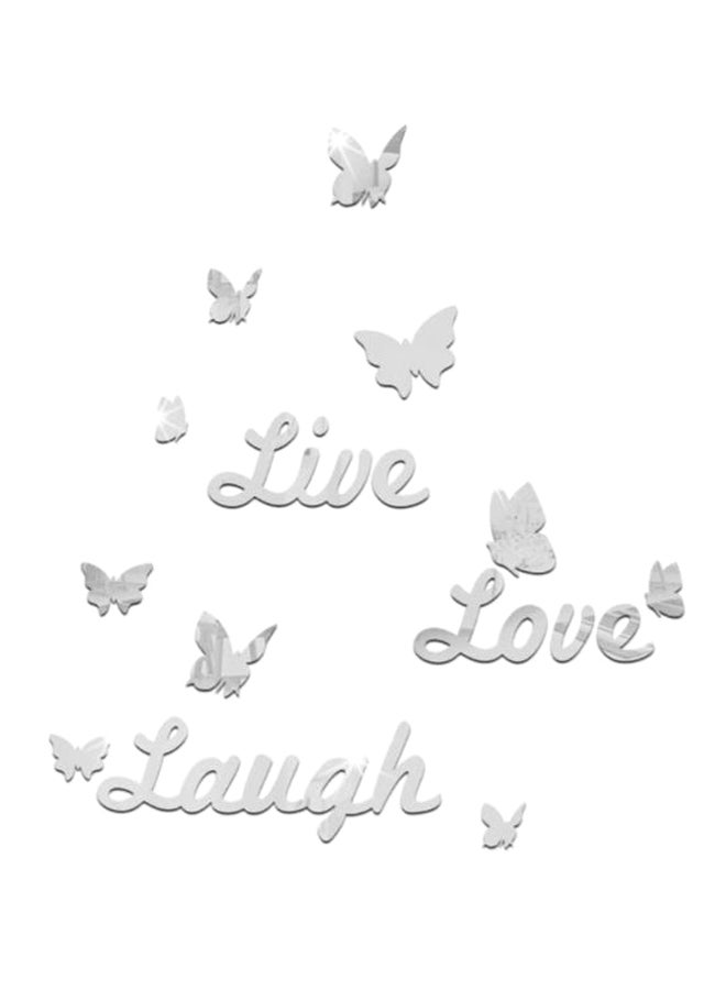 ملصق جداري بعنوان "Live Laugh Love" فضي 45x50سم - Image 1