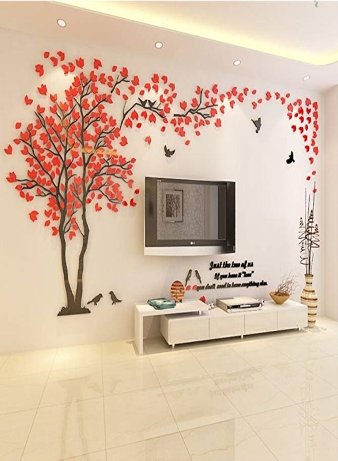 ملصق جداري بتصميم شجرة ثلاثية الأبعاد أحمر وأسود 100x200سم - Image 2