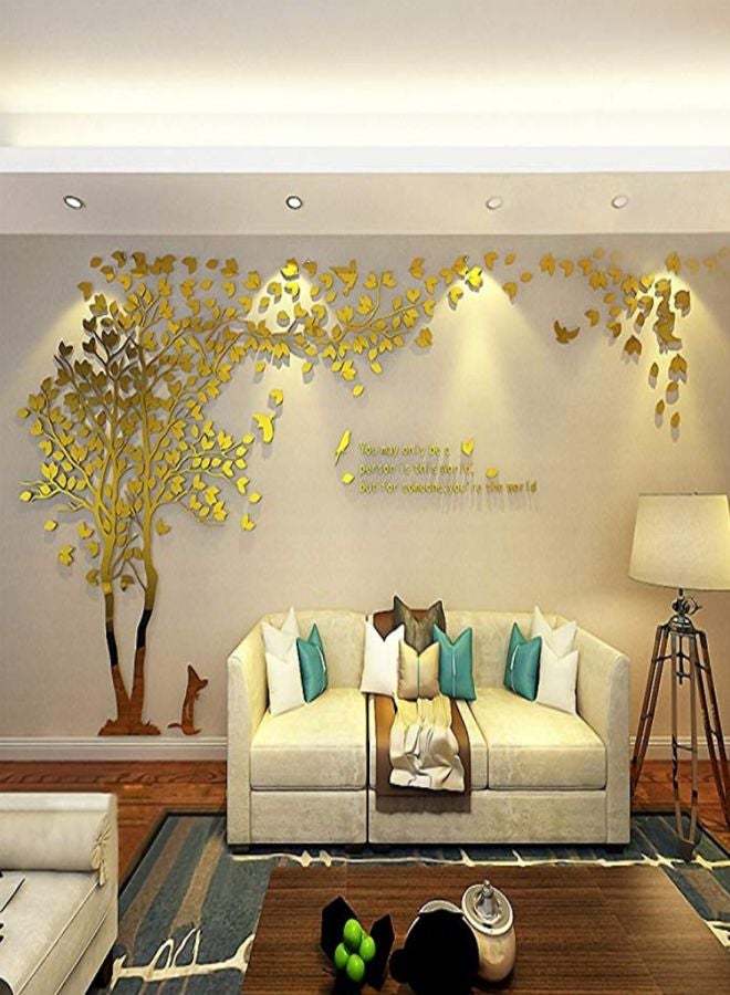 3D Couple Tree Wall Stickers Gold 100x200cm  - Image 3