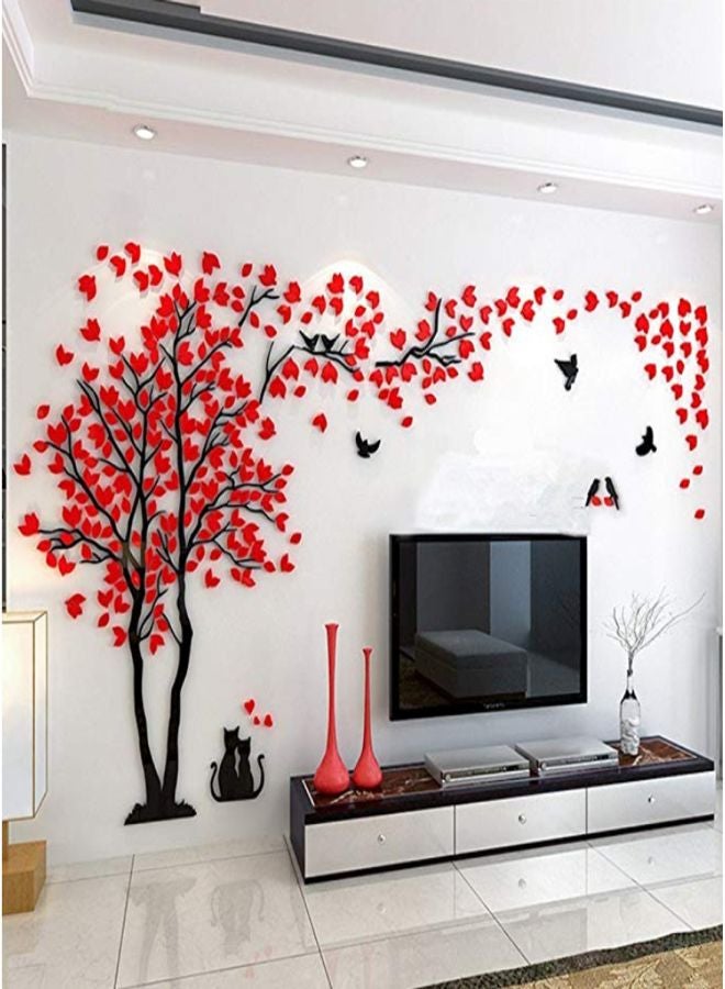 ملصق جداري بتصميم شجرة ثلاثية الأبعاد أحمر وأسود 100x200سم - Image 3