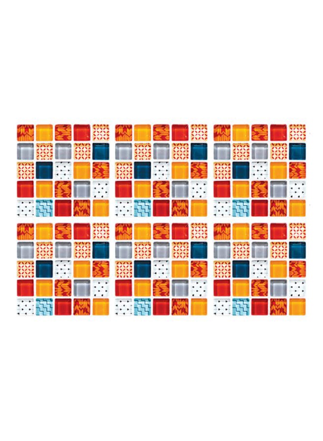 مجموعة ملصقات جدارية ثلاثية الأبعاد من الفسيفساء 6 قطع أصفر/أحمر/أزرق 20x20سم - Image 1