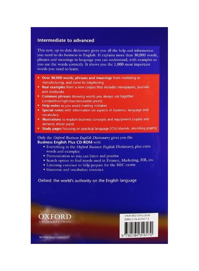 Oxford Business English Dictionary For Learners Of English English 18 May 2006 - Image 2