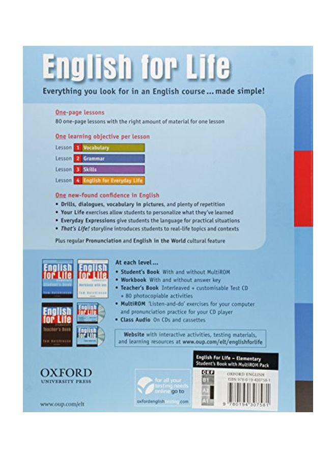 English For Life: Elementary: Student's Book With MultiROM Pack English by Tom Hutchinson - 10 May 2007  - Image 2