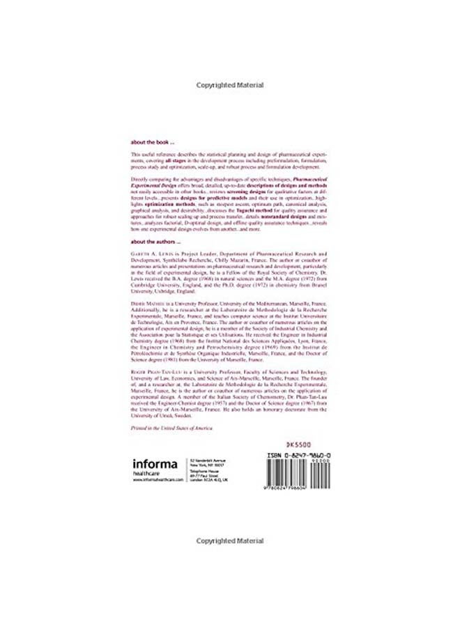 Pharmaceutical Experimental Design (Volume 92) hardcover english - 10 Sep 1998  - Image 2