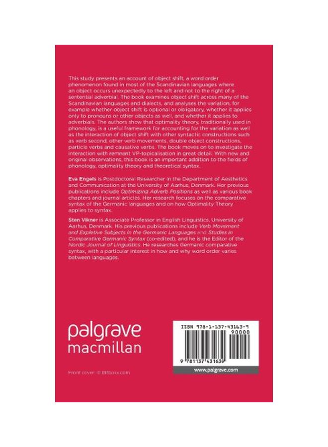 Scandinavian Object Shift And Optimality Theory hardcover english - 30 May 2014 - Image 2