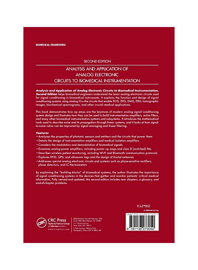 Analysis And Application Of Analog Electronic Circuits To Biomedical Instrumentation paperback english - 21 Apr 2017