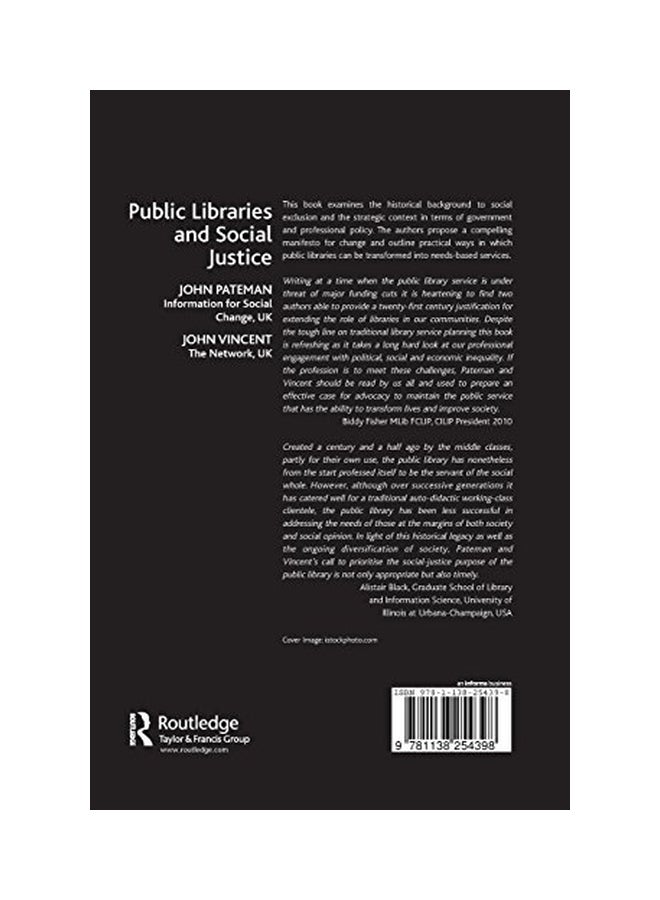 Public Libraries And Social Justice Paperback English by John Pateman - 11 Nov 2016 - Image 2