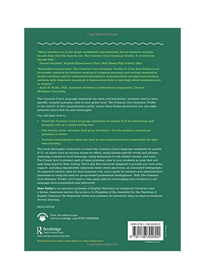The Common Core Grammar Toolkit: Using Mentor Texts To Teach The Language Standards In Grades 9-12 paperback english - 5 Nov 2017 - Image 2