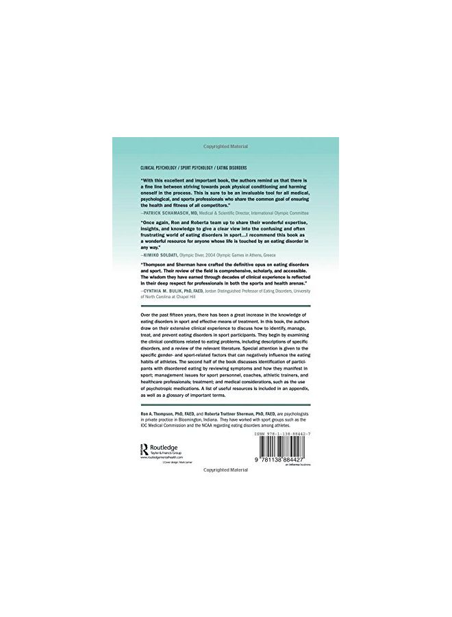 Eating Disorders In Sport paperback english - 12 Jun 2015 - Image 2