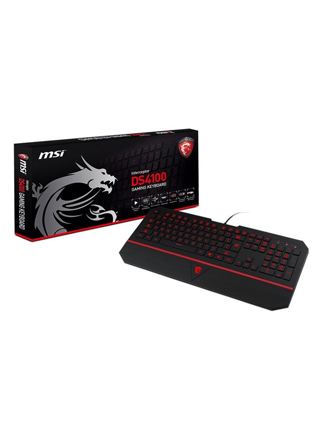 MSI - DS4100 Interceptor Gaming Keyboard Black - Image 1
