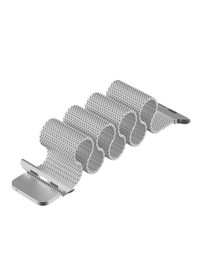 Stainless Steel Adjustable Magnetic Closure Replacement Band For Apple Watch Series 4/3/2/1 40mm Silver - Image 5