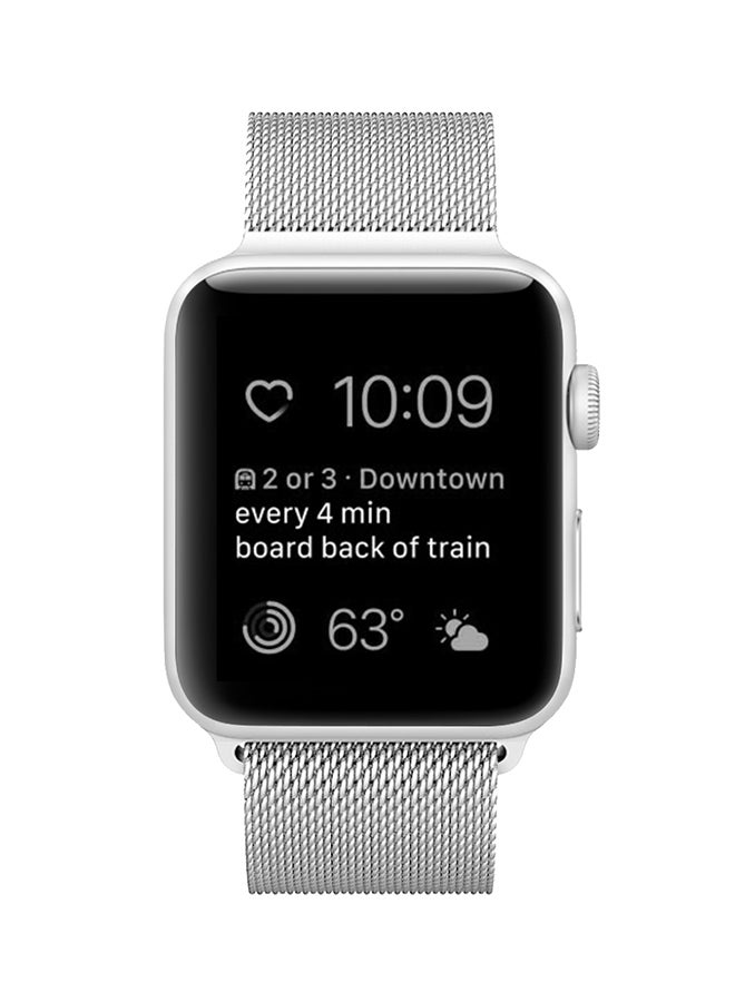Stainless Steel Adjustable Magnetic Closure Replacement Band For Apple Watch Series 4/3/2/1 40mm Silver - Image 3