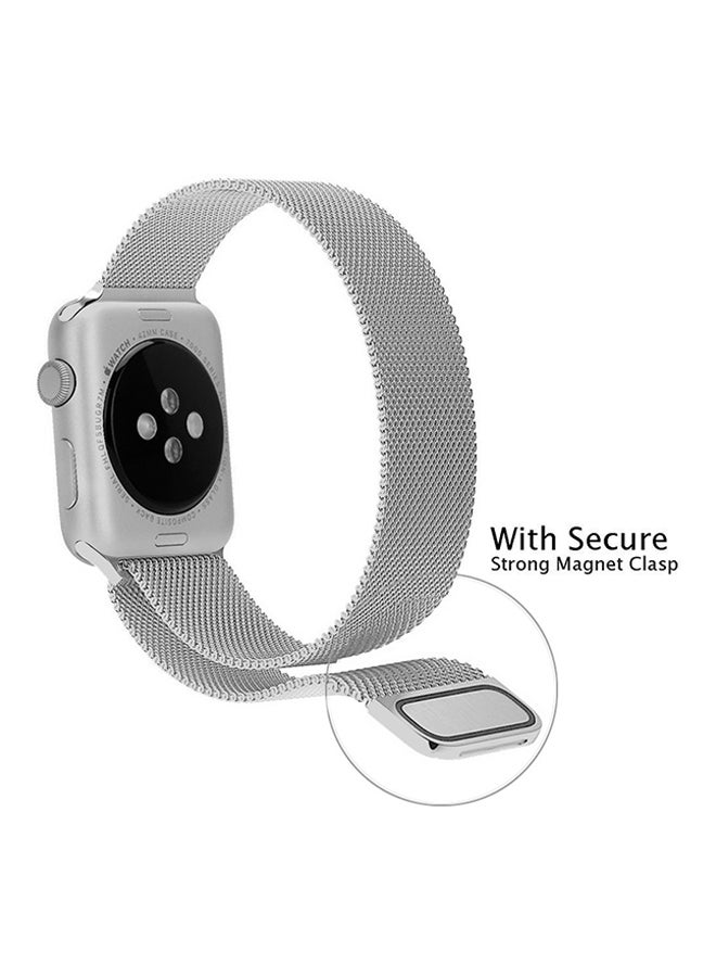 Stainless Steel Adjustable Magnetic Closure Replacement Band For Apple Watch Series 4/3/2/1 40mm Silver - Image 4
