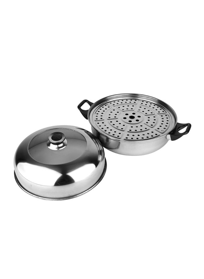 Sharpdo Double Layers Stainless Steel Steamer Silver 19.5X28 Centimeter Silver 19.5x28cm - Image 4