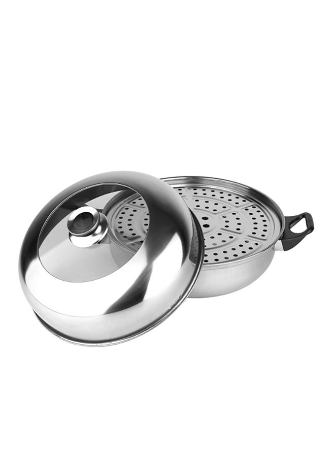 Sharpdo Double Layers Stainless Steel Steamer Silver 19.5X28 Centimeter Silver 19.5x28cm - Image 3