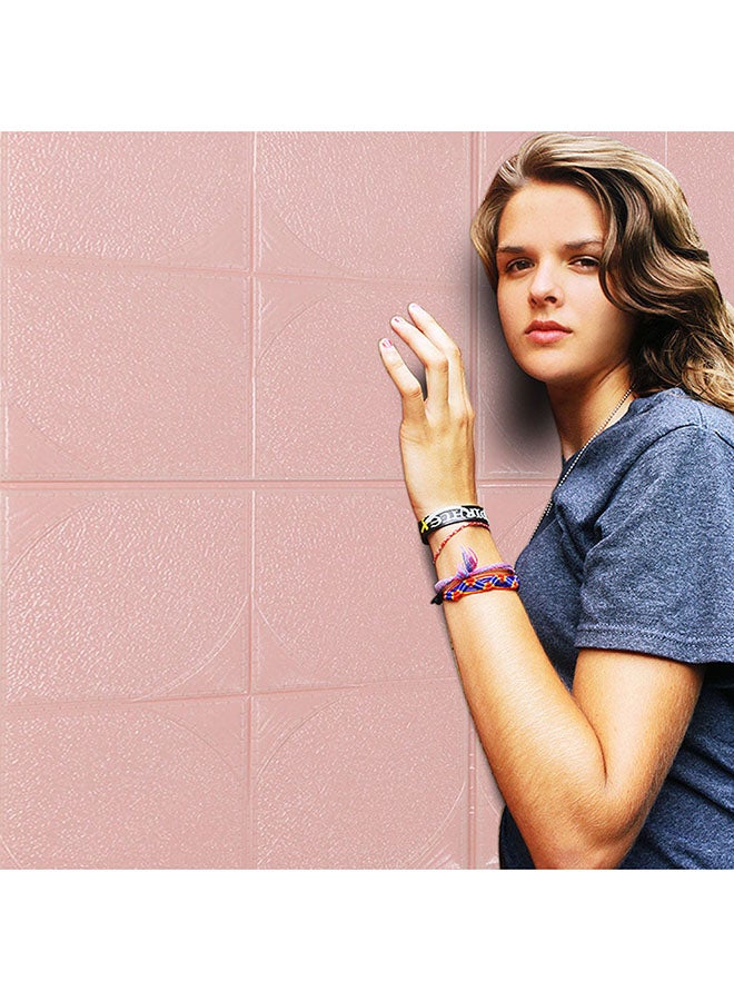 Voberry New Pe Foam 3D Wallpaper Diy Wall Stickers Embossed Brick Stone Pink 60x30x0.65cm - Image 2