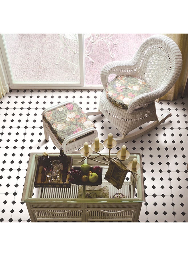 Voberry Geometric Self Adhesive Tile Stickers Decal Home Decoration Wall Sticker White/Black 100*20cm - Image 3