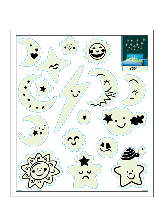 Voberry Diy Small Light Bulbs Luminous Living Room Bedroom Decoration Wall Stickers Yellow 21X29.7cm - Image 1