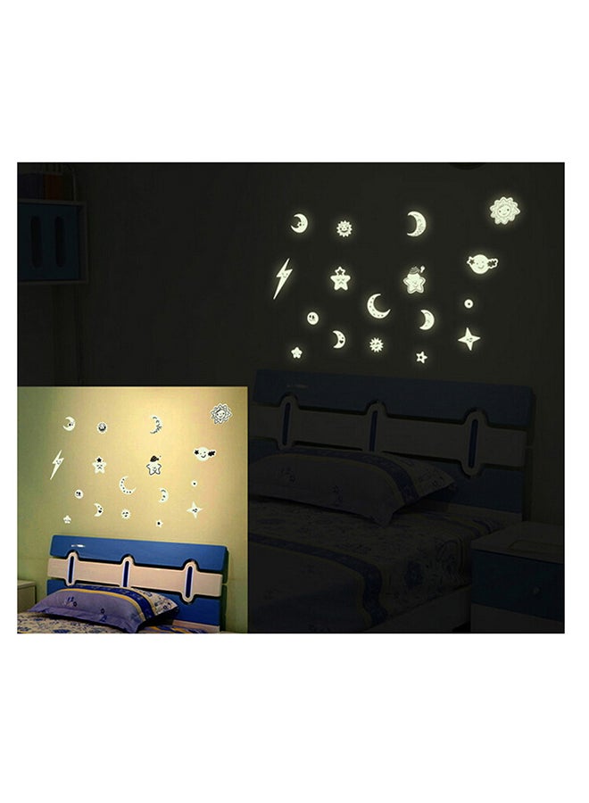Voberry Diy Small Light Bulbs Luminous Living Room Bedroom Decoration Wall Stickers Yellow 21X29.7cm - Image 2