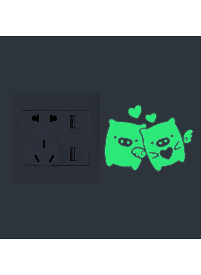Voberry - New Switch Cartoon Diy Wall Sticker Light Fluorescent Decoration Your Room Green 15.5X15.5cm - Image 1