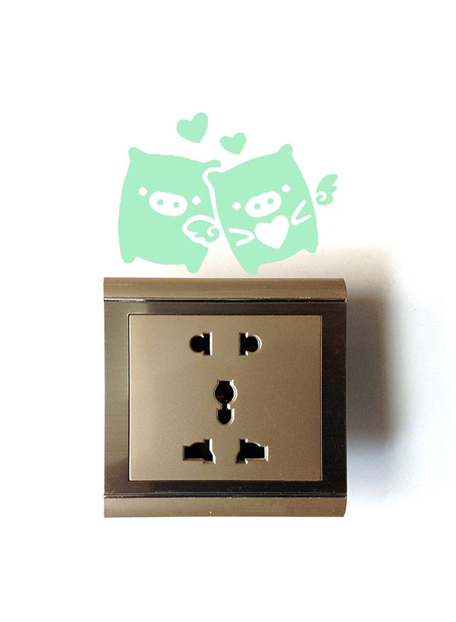 Voberry - New Switch Cartoon Diy Wall Sticker Light Fluorescent Decoration Your Room Green 15.5X15.5cm - Image 1