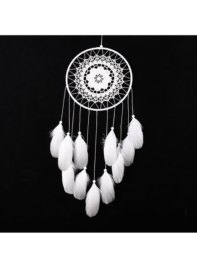 Voberry Handmade Lace Dream Catcher Feather Bead Hanging Decoration White 50X55centimeter  - Image 4