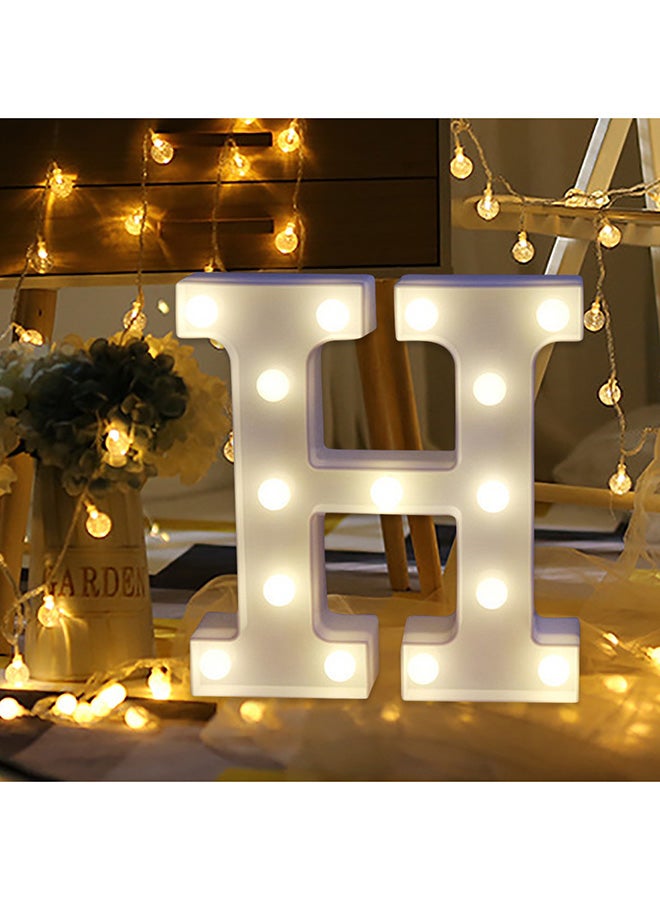 فوبيري مصباح LED قائم على شكل حرف H بتصميم لافت للنظر ويعمل بالبطارية ويمكن تعليقه أبيض 22x18x4.5سم  - Image 2
