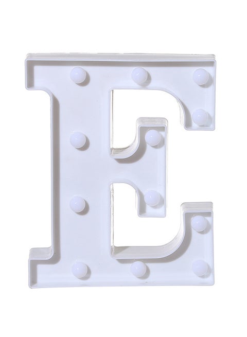 مصابيح LED من البلاستيك على شكل حرف "E" للتعليق أو التثبيت على الأرض أبيض 22X18X4.5سم