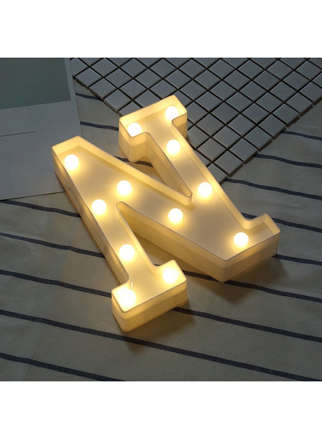 N Alphabet LED Marquee Letter Light Sign, Alphabet Letter For Wedding Birthday Party Home Bar Decoration Battery Operated White 22 x 18cm - v1551082384/N21503803A_3