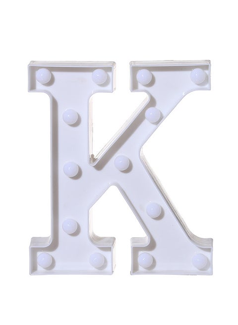 Alphabet Letter K LED Alphabet Led Letter Lights Light Up Plastic Letters Standing Hanging Light White 22x18x4.5cm