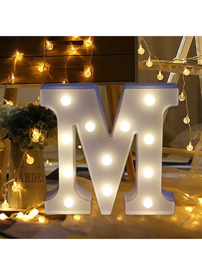 M Letter Battery Powered Free Standing Hanging Eye-catching LED Light White 22x18x4.5cm - v1551082388/N21503801A_2