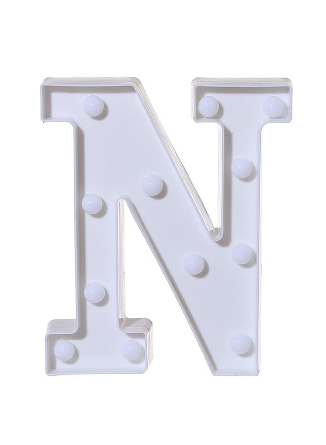 N Alphabet LED Marquee Letter Light Sign, Alphabet Letter For Wedding Birthday Party Home Bar Decoration Battery Operated White 22 x 18cm - v1551082389/N21503803A_1