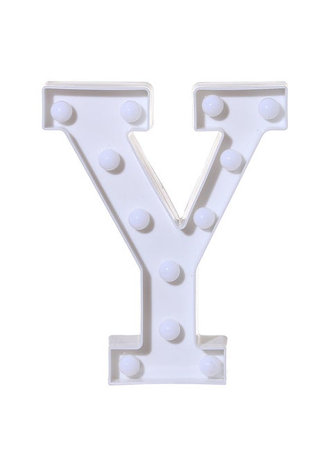 Y Alphabet LED Alphabet LED Letter Lights Light Up White Plastic Letters Standing Hanging Letter Light White 22x18cm