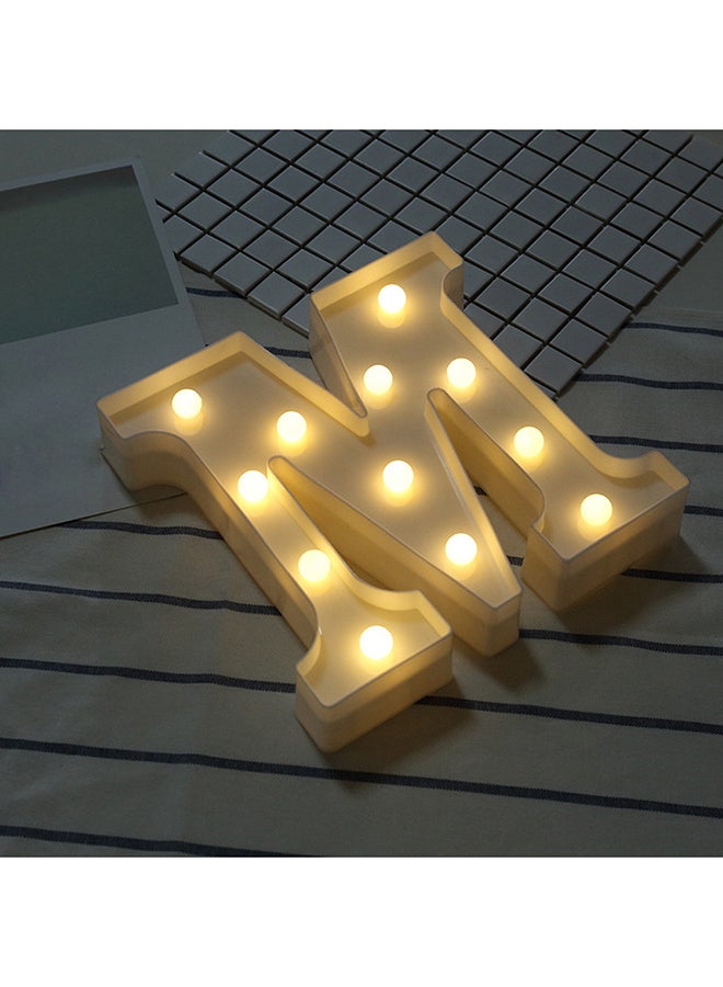 M Letter Battery Powered Free Standing Hanging Eye-catching LED Light White 22x18x4.5cm - v1551082393/N21503801A_3
