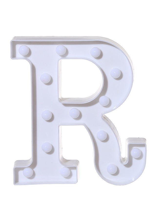 Voberry - R Letter Battery Powered Free Standing Hanging Eye-catching LED Light White 22x18x4.5cm - Image 1