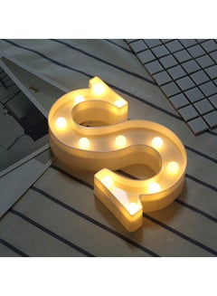 S Letter Battery Powered Free Standing Hanging Eye-catching LED Light White 22x18x4.5cm - v1551082395/N21503808A_2