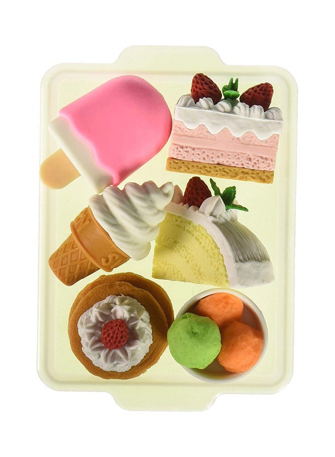 Iwako 6-Piece Japanese Eraser Dessert Set Multicolour