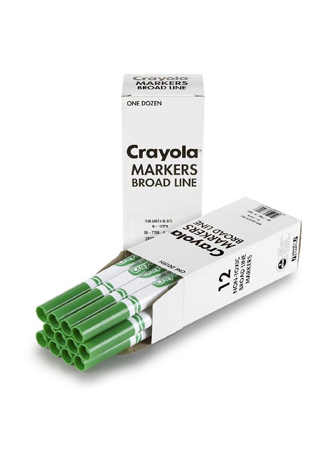 كرايولا مجموعة أقلام ماركر أصلية كبيرة الحجم من 12 قلماً أخضر - Image 2