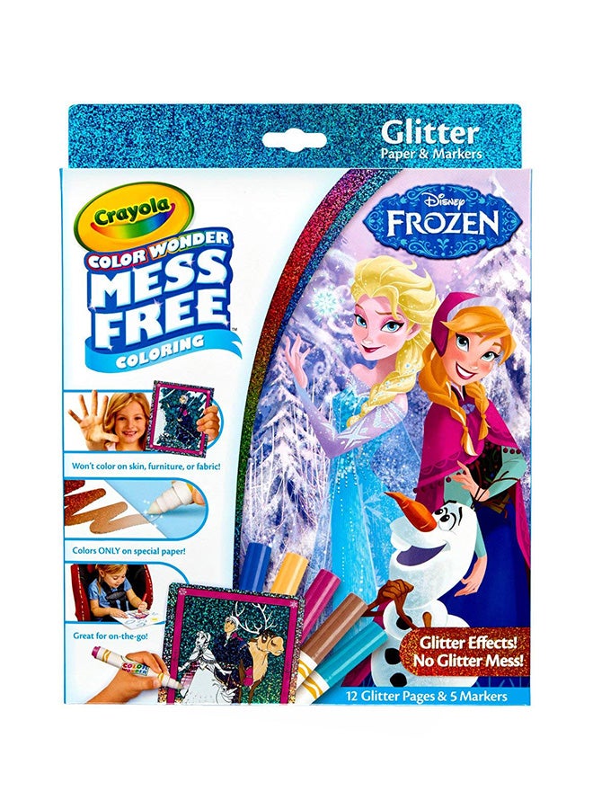 كرايولا أوراق تلوين لامعة مع ماركر لا تسبب الفوضى من كولر ووندر متعدد الألوان