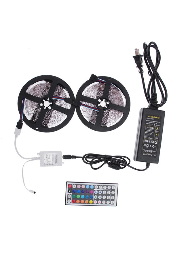 فوبيري طقم شريط إضاءة بـ 600 مصباح Led مع جهاز تحكم يعمل بالأشعة تحت الحمراء ومزود بـ 44 مفتاحاً ومصدر طاقة بجهد 12 فولت متعدد الألوان 10*0.326سم - Image 1