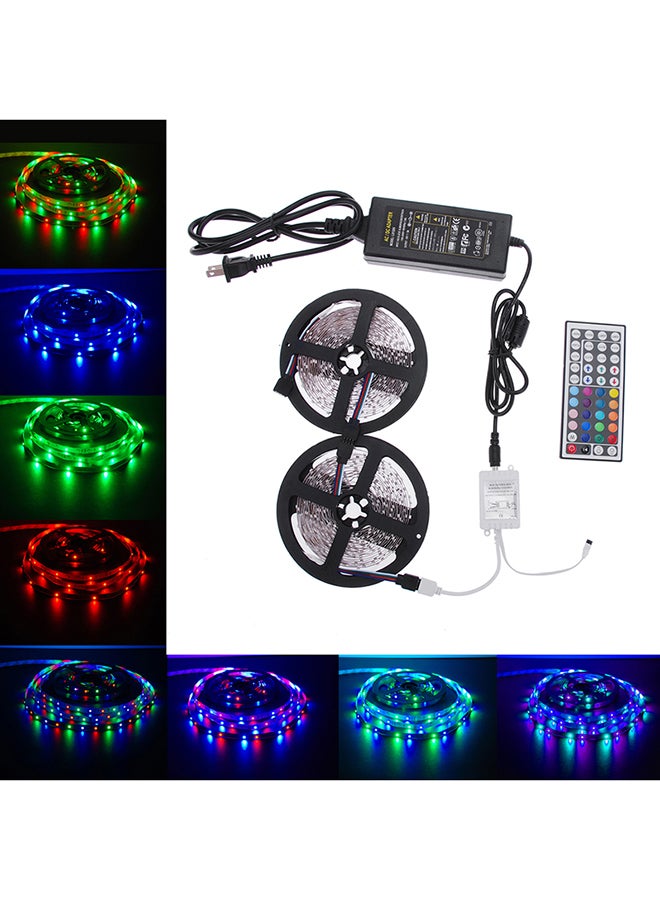 فوبيري طقم شريط إضاءة بـ 600 مصباح Led مع جهاز تحكم يعمل بالأشعة تحت الحمراء ومزود بـ 44 مفتاحاً ومصدر طاقة بجهد 12 فولت متعدد الألوان 10*0.326سم - Image 3