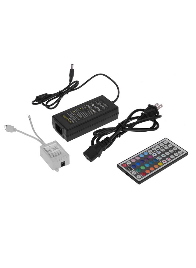 فوبيري طقم شريط إضاءة بـ 600 مصباح Led مع جهاز تحكم يعمل بالأشعة تحت الحمراء ومزود بـ 44 مفتاحاً ومصدر طاقة بجهد 12 فولت متعدد الألوان 10*0.326سم - Image 2